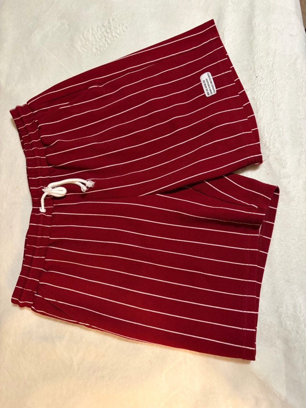 SHEIN Red Striped Drawstring Men's Shorts
